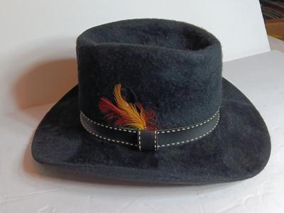 Vintage Stetson Tracker Black Angora John B Stetson 5X Beaver hat Size 7
