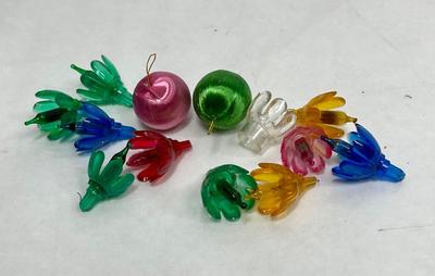 Mini miniature ornaments and colored pegs for Christmas Tree