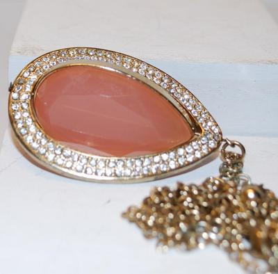 Large Showy Pink Pear Shaped PENDANT (2Â¼