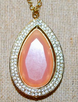 Large Showy Pink Pear Shaped PENDANT (2Â¼