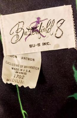 Vtg 1970s Screened Butterfield 8 Maxi Hostess Vat Sleeves