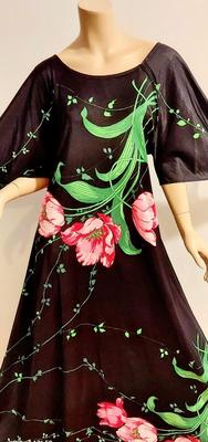 Vtg 1970s Screened Butterfield 8 Maxi Hostess Vat Sleeves