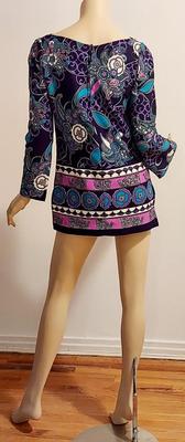 Vtg 60s Timeles Mini Blue/ Purple Hues side slitss