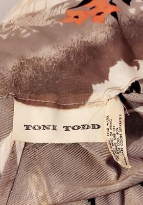 Vtg ToniTodd 60-70s Maxi Jungle Hostess dress