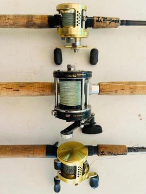 Lot of 3 Rod & Reel Combos - 2 CALCUTTA Reels