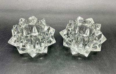 Starburst Glass Crystal Candle Holders