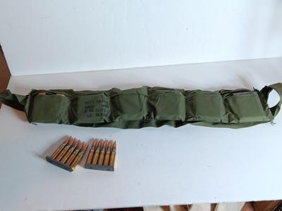 Bandolier with Ammunition 30 ball M2 8 round Clips total 48 rounds