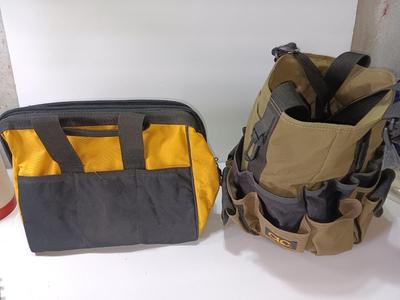 Two canvas tool bags - lineman bag - trade bags