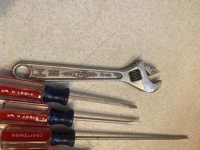 Craftsman Screwdrivers and an Adjustable wrench