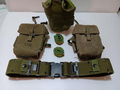 US Military issued ammunition bags - belt and canteen.