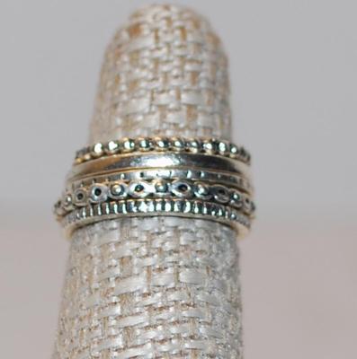 5 Silver Tone Rings -- 4 @ Size 7 & 1 @ Size 4Â¾ -- Stackable/Individual
