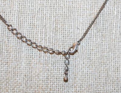G-Swing Dark Bronze Style Necklace with Light Brown 5 String Dangles on a Dark Chain 16