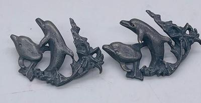 2 Leaping Dolphin Metal Pins without backings