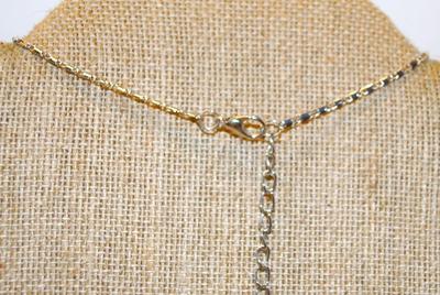 Silver Plated Blue & Silver 4 Leaf Clover PENDANT (1" x 1") on Silver Tone Chain 18" L