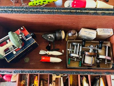 Wooden Tackle Box Lot