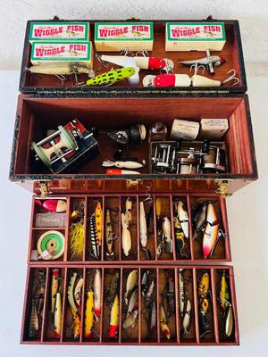 Wooden Tackle Box Lot