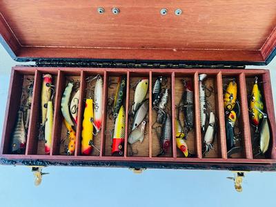 Wooden Tackle Box Lot