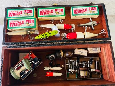 Wooden Tackle Box Lot