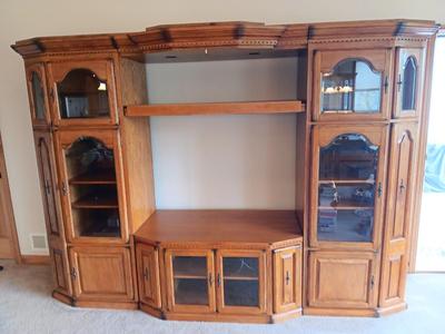 Large, beautiful Home Cinema Designs entertainment center with adjustable top shelves -for BIG TV