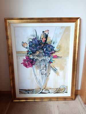 HUGE Framed artwork / wall art Cruche Oro print by Alexander