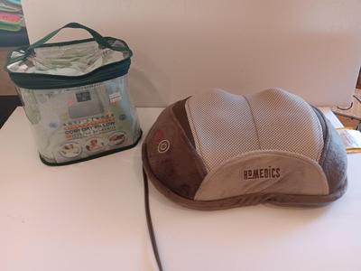 Homedics Electric heated vibrating neck massager pillow with scented stress relief comfort pillow new in bag