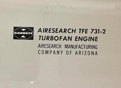 Jet Engine Poster: Garrett Airesearch TFE-731-2 Turbofan