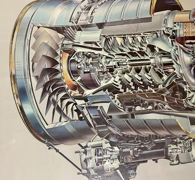 Jet Engine Poster: Garrett Airesearch TFE-731-2 Turbofan
