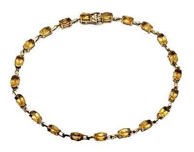 Gorgeous Oval Citrine 10k Yellow Gold Tennis Bracelet