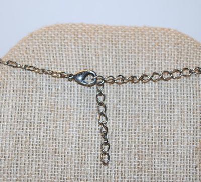 Cranberry Red Dangle Stones Necklace on a Dark Silver Tone Chain 18" L