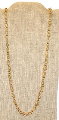 Long Rope Style Double Loop Gold Tone Chain 30" L