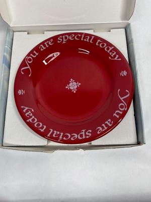 YOU ARE SPECIAL TODAY red ceramic collectible plate