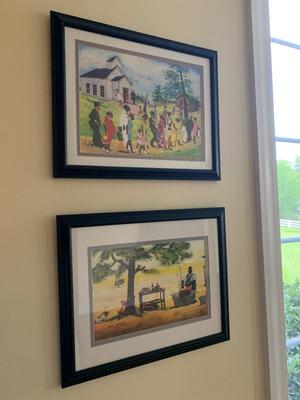 Saints Go Marchin’ & Old Fashion Bar-B-Q by Maurice Cook, Framed Prints (K-HS)