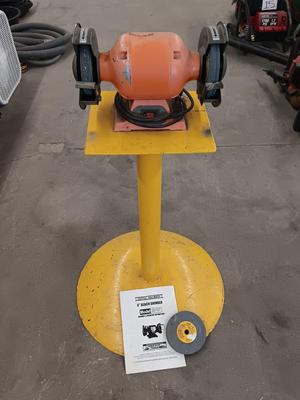 Central Machinery 6" Bench Grinder with stand - extra stone - and Instructions