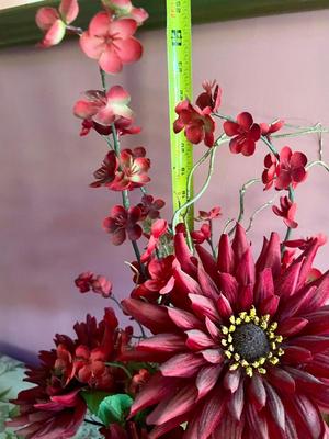 Polished Wood Vase with Dried Flower Arrangement