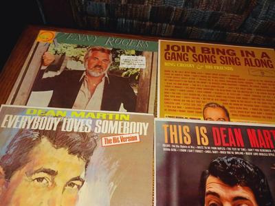 KENNY ROGERS, DEAN MARTIN, BING CROSBY AND CHARLIE RICH VINYL RECORDS
