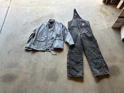 WALLS OVERALLS AND FIRSTLINE RAIN JACKET