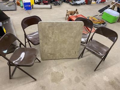 Card Table and Folding Chairs