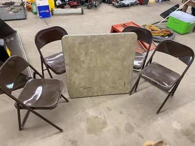 Card Table and Folding Chairs