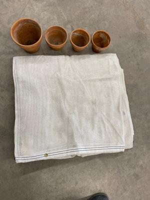 Clay Pots and Shade Tarp