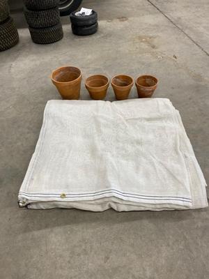 Clay Pots and Shade Tarp
