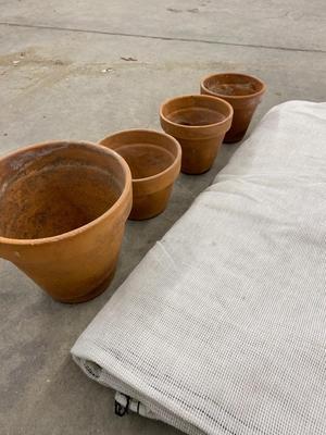 Clay Pots and Shade Tarp