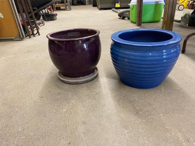 TWO CERAMIC PLANTERS