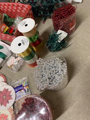 Christmas Decorations - ribbons - lights- Santa and more