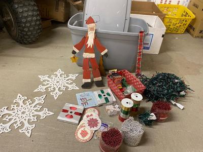 Christmas Decorations - ribbons - lights- Santa and more