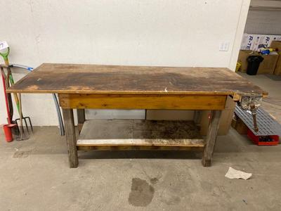 Work Bench with Super Cool Vintage Vise