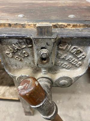Work Bench with Super Cool Vintage Vise