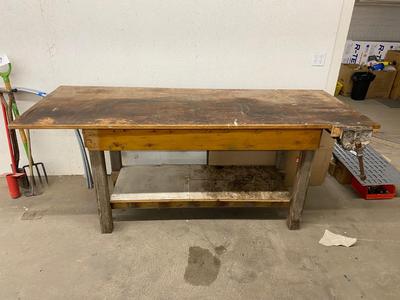 Work Bench with Super Cool Vintage Vise