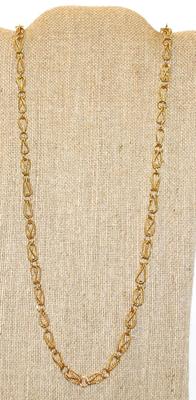 Long Rope Style Double Loop Gold Tone Chain 30