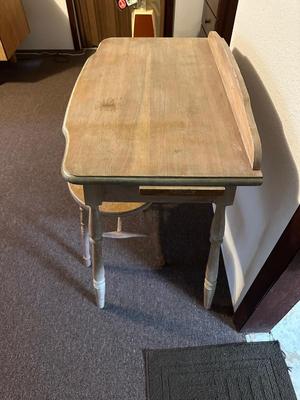 WOOD TABLE/DESK AND CHAIR