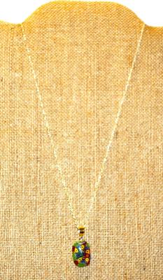 Delicate Flowered Acrylic PENDANT (1" x ½") Necklace 18" L